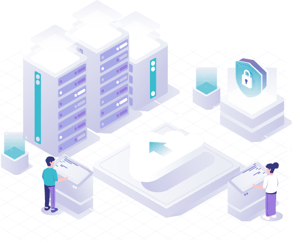 Cloud server technology illustration